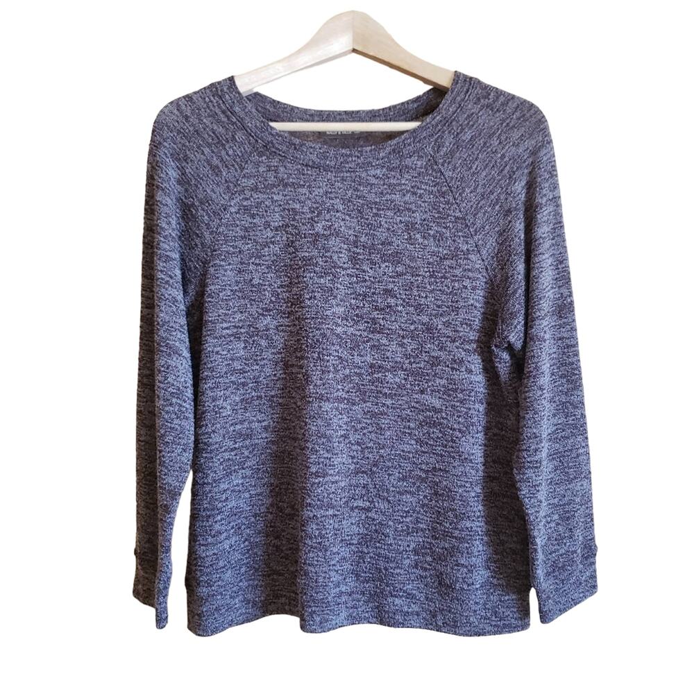 Nally & Millie Women's Heather Brown Long Sleeve Shirt Scoop Neck Small